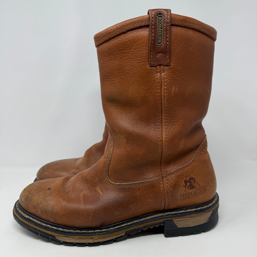 Rocky Wellington FQ0002785 Brown‎ Steel Toe Cowboy Western Work Boots Size 11 M - Picture 9 of 16